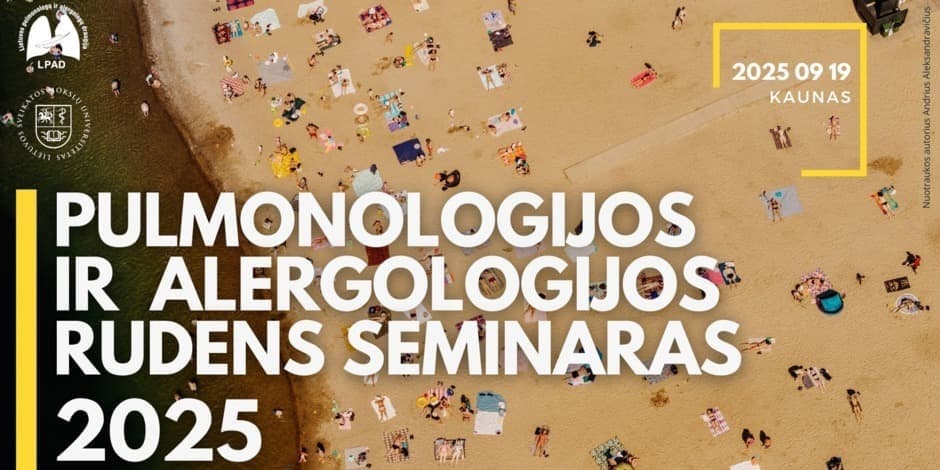 Pirkt biļetes Pulmonologijos ir alergologijos rudens seminaras 2025 Kaunas, Kauno Dokas Septembris 19