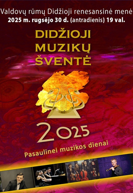 Pirkti bilietus DIDŽIOJI MUZIKŲ ŠVENTĖ 2025 Vilnius, Valdovų rūmai Rugsėjis 30