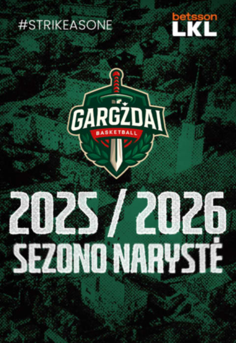 Pirkti bilietus KK „Gargždai“ 2025-2026 m. sezono narystė Gargždai, Gargždų sporto centras Rugsėjis 21 - Birželis 20