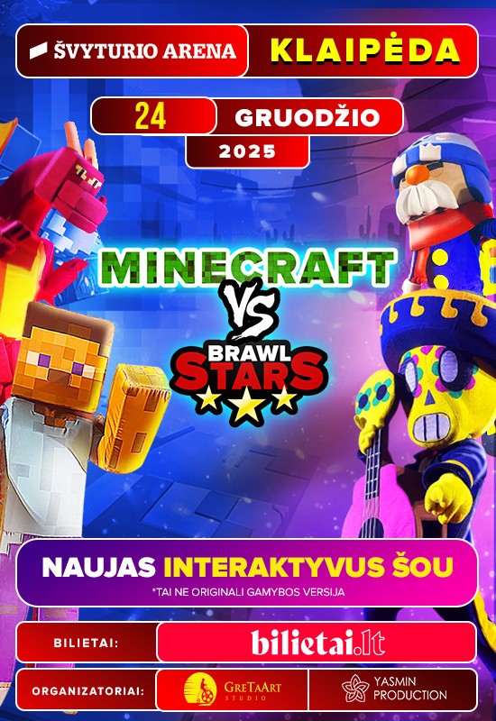 Pirkti bilietus Minecraft & Brawl Stars (Lietuvių kalba) Klaipėda, Klaipėdos Švyturio arena Gruodis 24