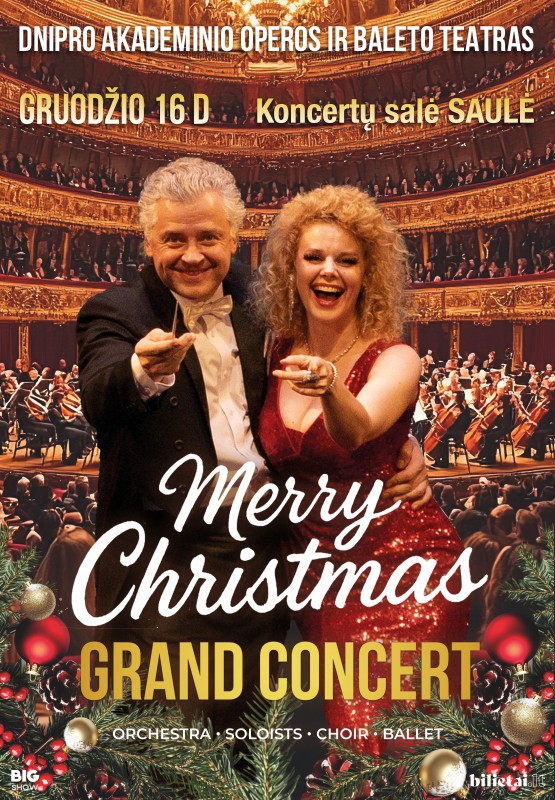 Купить билеты (Šiauliai) MERRY CHRISTMAS GRAND CONCERT Dniepro valstybinis teatras Šiauliai, Koncertų salė Saulė Декабрь 16