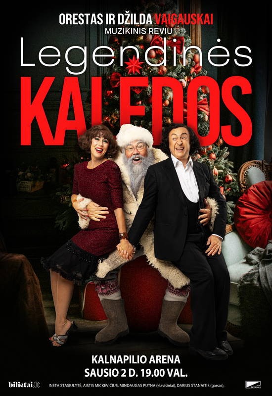 Pirkti bilietus (Panevėžys) Muzikinis reviu LEGENDINĖS KALĖDOS | ORESTAS IR DŽILDA VAIGAUSKAI Panevėžys, Kalnapilio arena Sausis 02