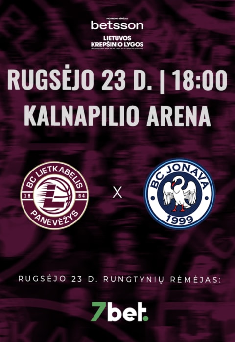 Pirkti bilietus LKL rungtynės: Panevėžio „Lietkabelis“ –  Jonavos „Jonava“ Panevėžys, Kalnapilio arena Rugsėjis 23