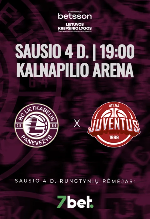 Buy tickets LKL rungtynės: Panevėžio „Lietkabelis“ – Utenos „Juventus“ Panevėžys, Kalnapilio arena January 04