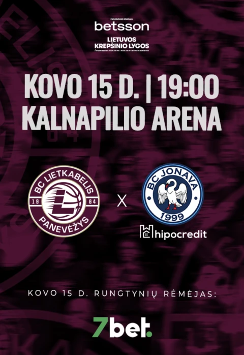 Купить билеты LKL rungtynės: Panevėžio „Lietkabelis“ – Jonavos „Jonava“ Panevėžys, Kalnapilio arena Март 15