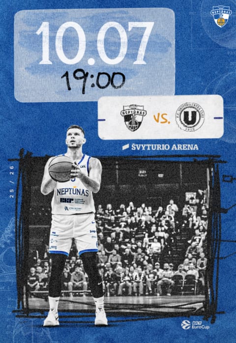 Pirkt biļetes BKT EuroCup: Klaipėdos „Neptūnas“ – Klužo-Napokos „U-BT Cluj-Napoca” Klaipėda, Klaipėdos Švyturio arena Oktobris 07