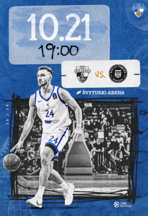 Buy tickets BKT EuroCup: Klaipėdos „Neptūnas“ – Hamburgo „Veolia Towers” Klaipėda, Klaipėdos Švyturio arena October 21