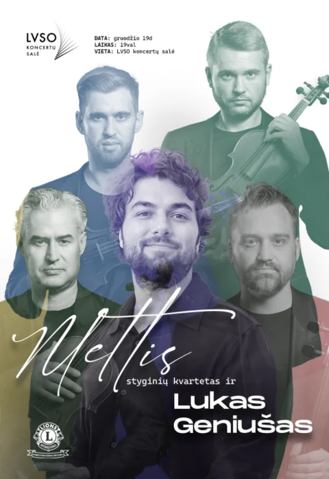 Buy tickets Mettis styginių kvartetas ir Lukas Geniušas (fortepijonas) Vilnius, LVSO koncertų salė December 19