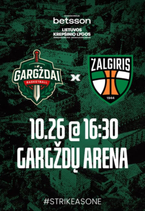Buy tickets LKL: Gargždų „Gargždai“ - Kauno „Žalgiris“ Gargždai, Gargždų sporto centras October 26
