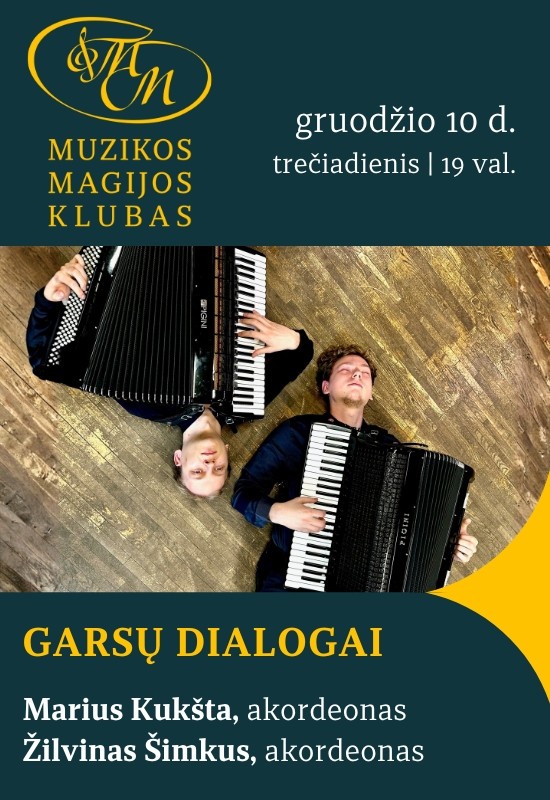 Buy tickets Garsų dialogai | Marius Kukšta ir Žilvinas Šimkus Vilnius, Muzikos magijos klubas December 10
