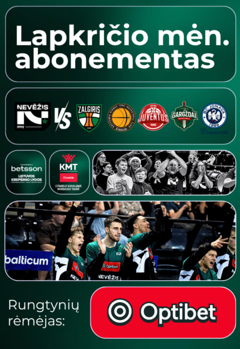 Pirkti bilietus Krepšinio klubo NEVĖŽIS lapkričio mėnesio abonementas Kėdainiai, Kėdainių arena Lapkritis 01-30