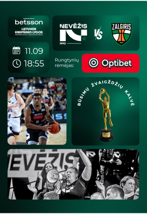 Buy tickets LKL rungtynės: Kėdainių „Nevėžis“ –  Kauno „Žalgiris“ Kėdainiai, Kėdainių arena November 09