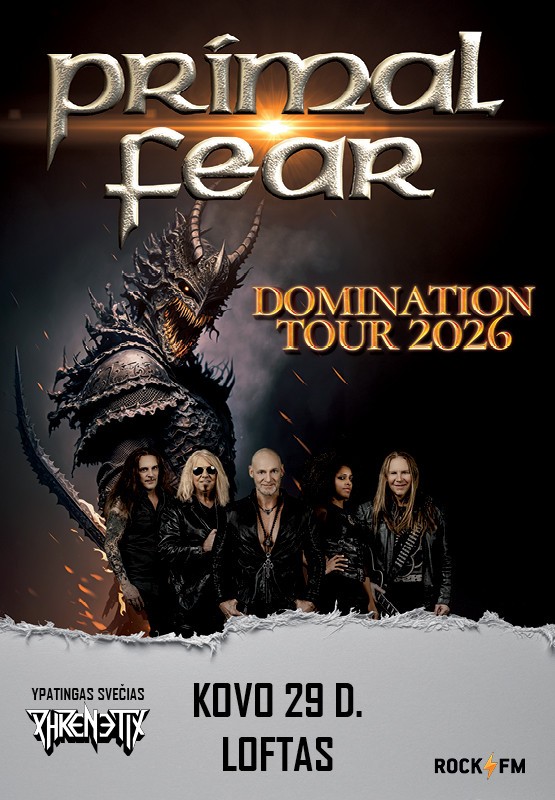 Pirkti bilietus Primal Fear Vilnius, Menų fabrikas LOFTAS Kovas 29