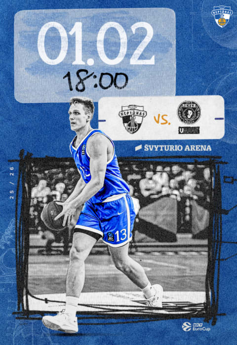 Pirkti bilietus BKT EuroCup: Klaipėdos „Neptūnas“ - Venecijos „Umana Reyer” Klaipėda, Klaipėdos Švyturio arena Sausis 02