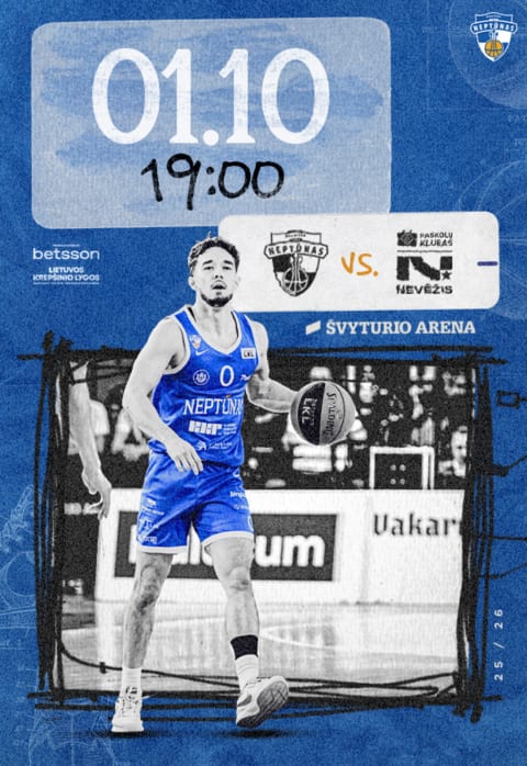 Buy tickets LKL: Klaipėdos „Neptūnas“ – Kėdainių „Nevėžis” Klaipėda, Klaipėdos Švyturio arena January 10