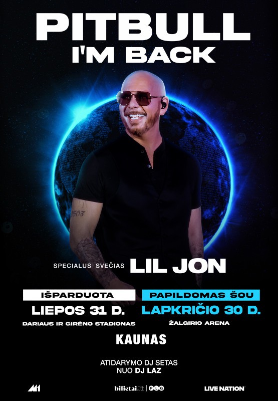 Pirkti bilietus Pitbull - I'm Back! Kaunas, Dariaus ir Girėno stadionas Liepa 31