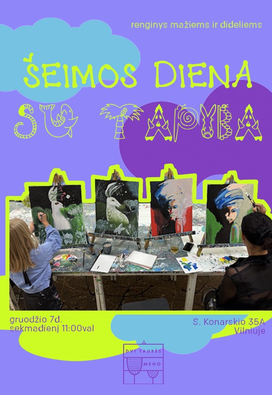 Pirkti bilietus Šeimos diena su tapyba Vilnius, Dvi taurės meno tapybos studija - dvaras Gruodis 07