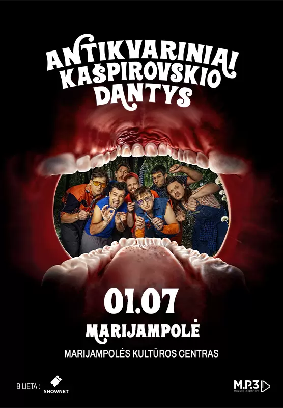 Купить билеты Antikvariniai Kašpirovskio dantys | Marijampolė Marijampolė, Marijampolės kultūros centras Январь 07