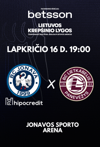 Pirkti bilietus Jonava Hipocredit - KK Lietkabelis Jonava, Jonavos sporto arena Lapkritis 16