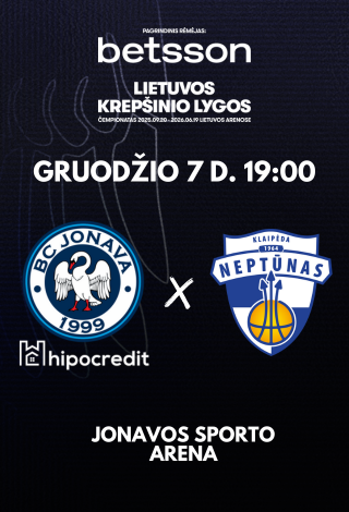 Купить билеты Jonava Hipocredit - Neptūnas Jonava, Jonavos sporto arena Декабрь 07