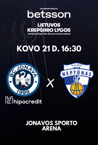 Buy tickets Jonava Hipocredit - Neptūnas Jonava, Jonavos sporto arena March 21