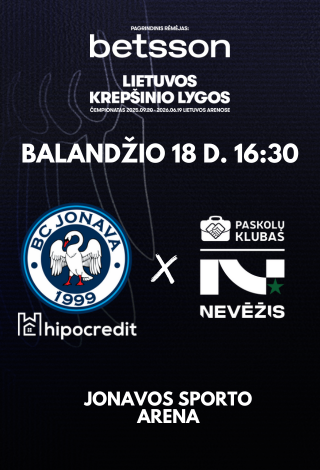 Pirkti bilietus Jonava Hipocredit - Nevežis Jonava, Jonavos sporto arena Balandis 18