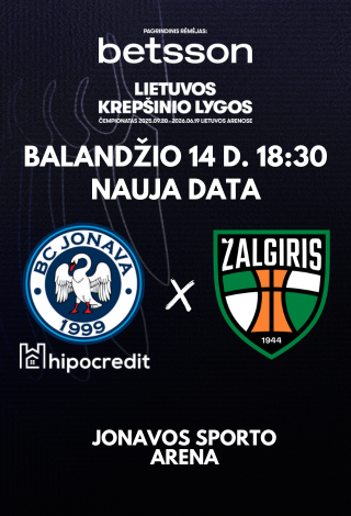 Купить билеты NAUJA DATA. Jonava Hipocredit - Žalgiris Jonava, Jonavos sporto arena Апрель 14