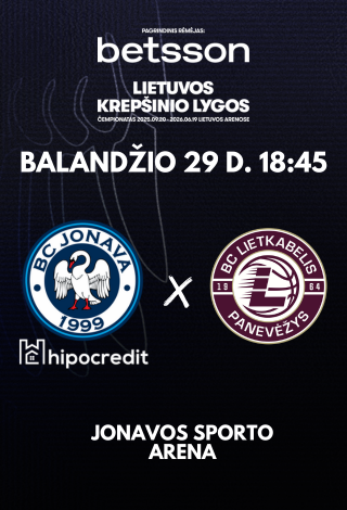 Pirkti bilietus Jonava Hipocredit - Lietkabelis Jonava, Jonavos sporto arena Balandis 29