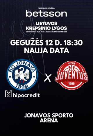 Купить билеты NAUJA DATA. Jonava Hipocredit - Juventus Jonava, Jonavos sporto arena Май 12