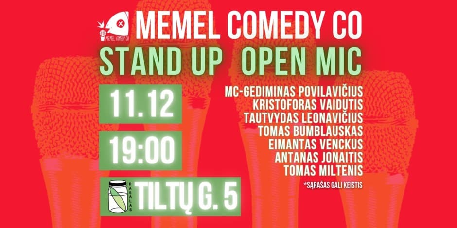 Купить билеты STAND UPOpen Mic - Memel Comedy Co - (11.12) Klaipėda / baras Rasãlas Klaipėda, Baras Rasãlas Ноябрь 12