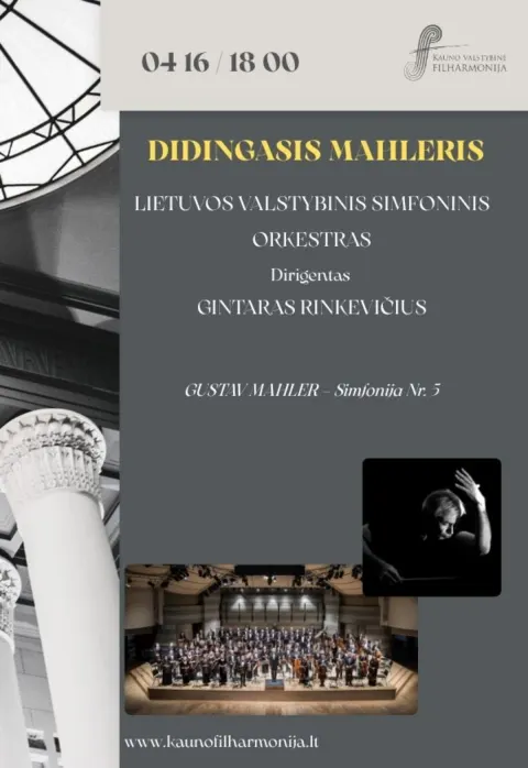 Pirkti bilietus DIDINGASIS MAHLERIS Kaunas, Kauno valstybinė filharmonija Balandis 16