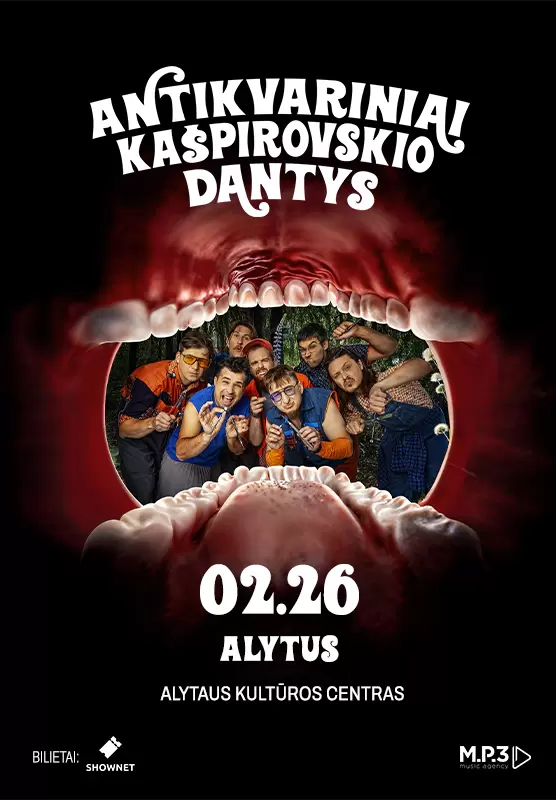 Купить билеты Antikvariniai Kašpirovskio dantys | Alytus Alytus, Alytaus kultūros centras Февраль 26