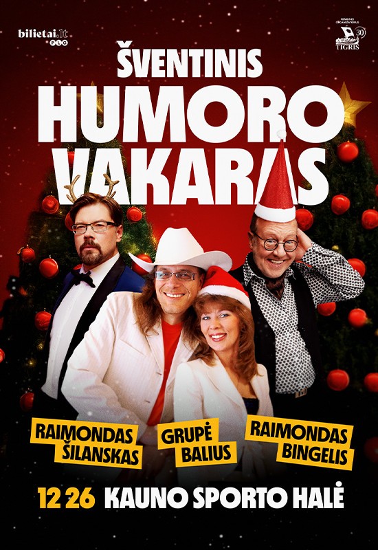 Купить билеты Šventinis humoro vakaras | 12 26 | Kauno sporto halė Kaunas, Kauno sporto halė Декабрь 26