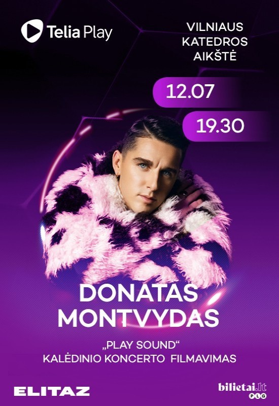 Pirkt biļetes Play Sound Kalėdinis koncertas. Donatas Montvydas Vilnius, Vilniaus Katedros aikštė Decembris 07