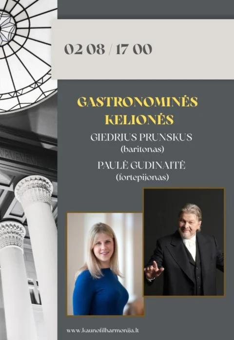 Buy tickets GASTRONOMINĖS KELIONĖS Kaunas, Kauno valstybinė filharmonija February 08