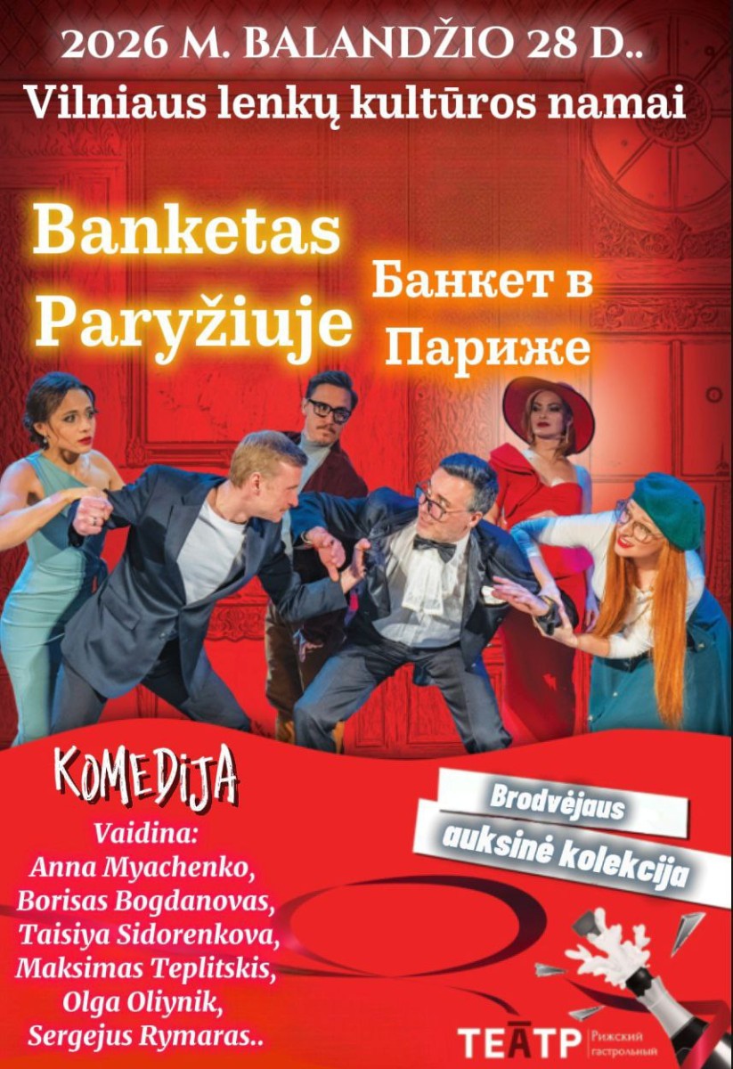 Pirkt biļetes Banketas Paryžiuje / Банкет в Париже Vilnius, Vilniaus lenkų kultūros namai Aprīlis 28