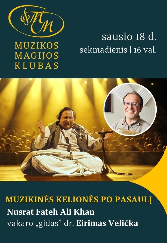 Pirkti bilietus MUZIKINĖS KELIONĖS PO PASAULĮ | Giedantis sufijas: Nusrat'as Fateh Ali Khan'as Vilnius, Muzikos magijos klubas Sausis 18