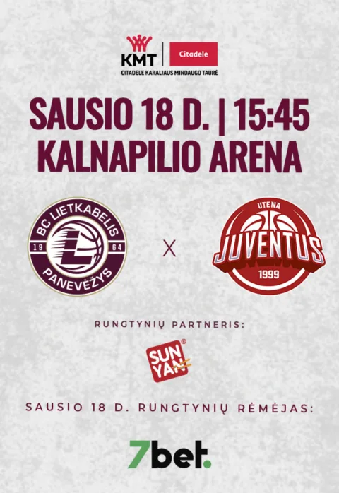 Buy tickets KMT Ketvirtfinalis: „Lietkabelis“ – Utenos „Juventus“ Panevėžys, Kalnapilio arena January 18