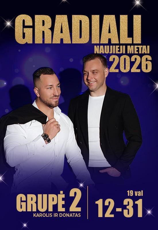 Buy tickets Gradiali Naujieji Metai | GRUPĖ 2 | Palanga Palanga, Restoranas PINETA | Sanatorija GRADIALI December 31 - January 01