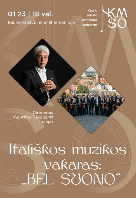 Pirkti bilietus ITALIŠKOS MUZIKOS VAKARAS: „BEL SUONO“ Kaunas, Kauno valstybinė filharmonija Sausis 23