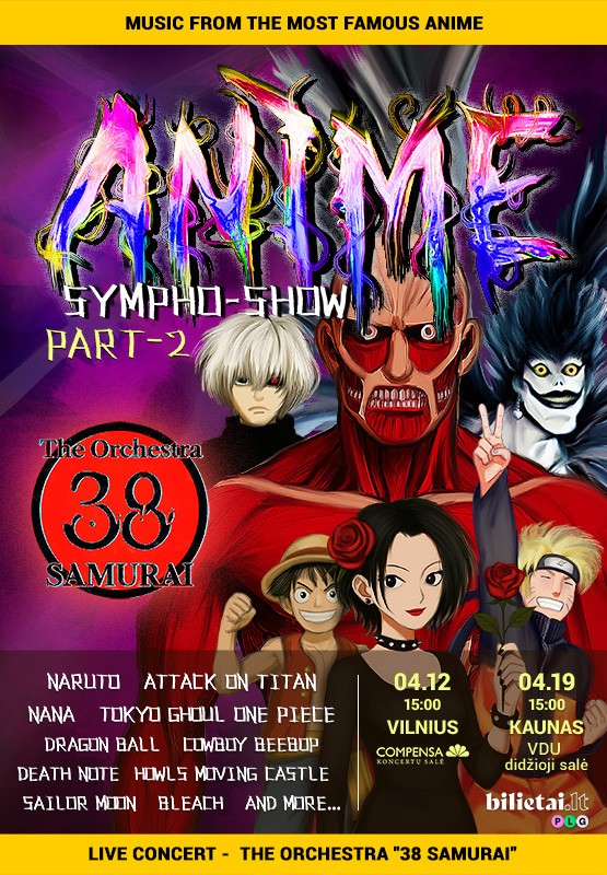 Pirkt biļetes Anime Sympho-Show by 38 Samurai | Kaunas Kaunas, VDU didžioji salė Aprīlis 19