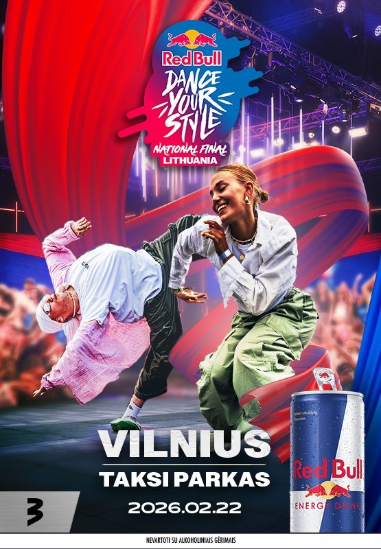 Pirkt biļetes Šokių kovos Red Bull Dance Your Style - Finalas Vilnius, Vilniaus taksi parkas Februāris 22
