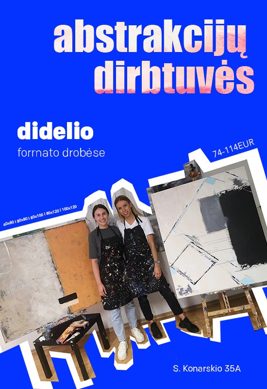 Купить билеты Didelio formato abstrakcijų dirbtuvės Vilnius, Dvi taurės meno tapybos studija - dvaras Февраль 21