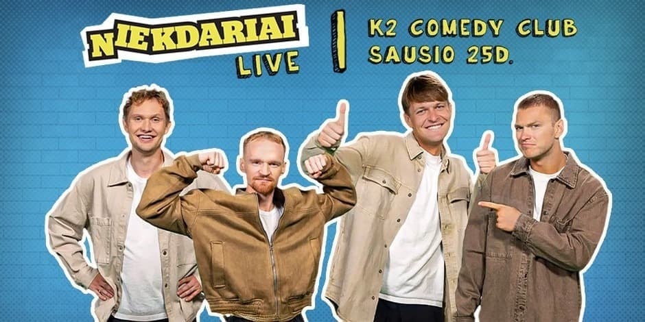 Buy tickets NIEKDARIAI | LIVE Vilnius, K2 Comedy Club January 25