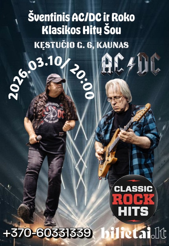 Купить билеты Šventinis AC/DC ir Roko Klasikos Hitų Šou Kaunas, Hogas Pub Март 10
